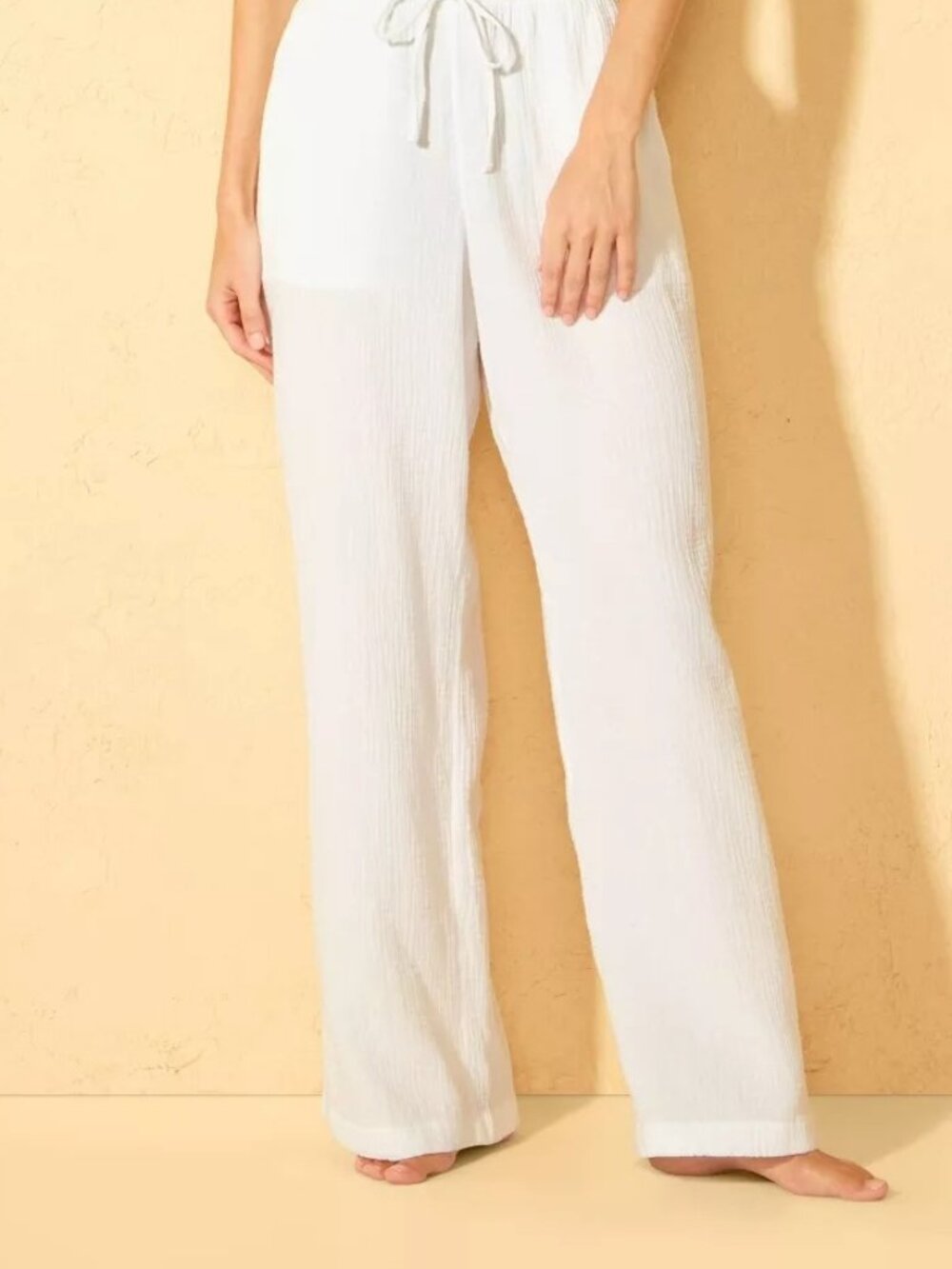 NEW Shade & Shore Gauze Swim Cover Up Pants - White - Size Small